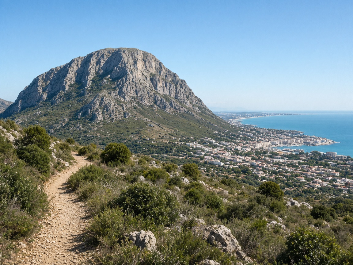 Sendero del Montg&oacute; con vistas a D&eacute;nia y al mar